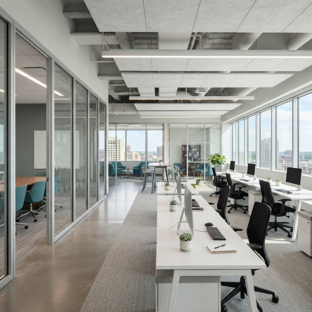 A clean, bright modern office space